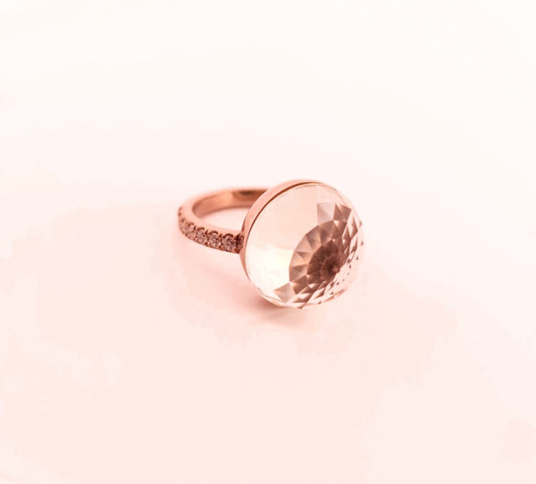 Bague Asteria Or Blanc 18K Prasiolite Pavée de 14 diamant Diamant de 2.0 mm pour env. 0.42ct – Image 3