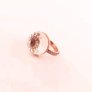 Bague Asteria Or Blanc 18K Prasiolite Pavée de 14 diamant Diamant de 2.0 mm pour env. 0.42ct
