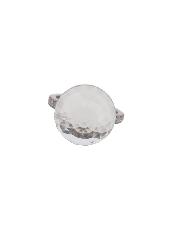 Bague Asteria Or Blanc 18K Quartz Pavée de 14 diamant Diamant de 2.0 mm pour env. 0.42ct – Image 2