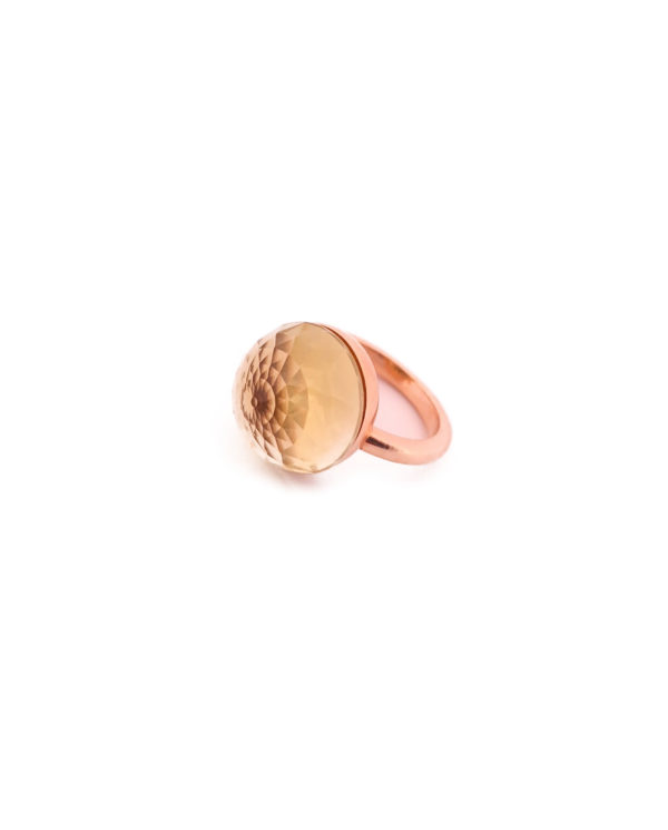 Bague Asteria Or Rose 18K Lemon Quartz