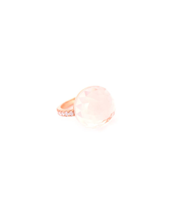 Bague Asteria Or Rose 18K Prasiolite Pavée de 14 diamant Diamant de 2.0 mm pour env. 0.42ct – Image 3