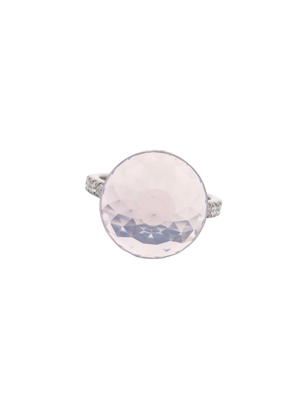Bague Asteria Or Blanc 18K Quartz Lavande Pavée de 14 diamant Diamant de 2.0 mm pour env. 0.42ct – Image 3
