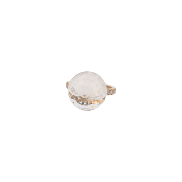 Bague Asteria Or Jaune 18K Quartz Pavée de 14 diamant Diamant de 2.0 mm pour env. 0.42ct – Image 3