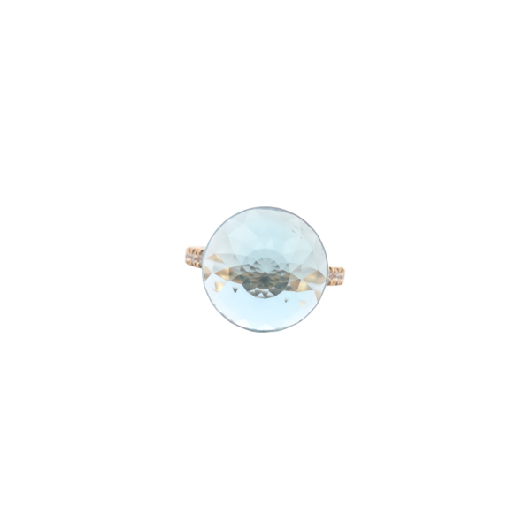 Bague Asteria Or Jaune 18K Topaze Pavée de 14 diamant Diamant de 2.0 mm pour env. 0.42ct – Image 3