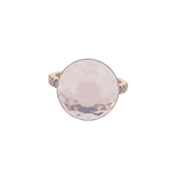 Bague Asteria Or Rose 18K Quartz Lavande Pavée de 14 diamant Diamant de 2.0 mm pour env. 0.42ct – Image 3
