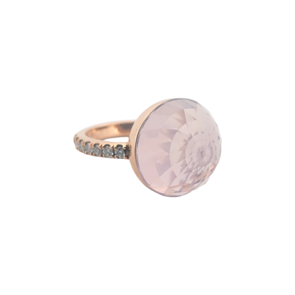 Bague Asteria Or Rose 18K Quartz Lavande Pavée de 14 diamant Diamant de 2.0 mm pour env. 0.42ct – Image 4