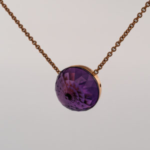 Pendentif Asteria – Or Rose & Améthyste