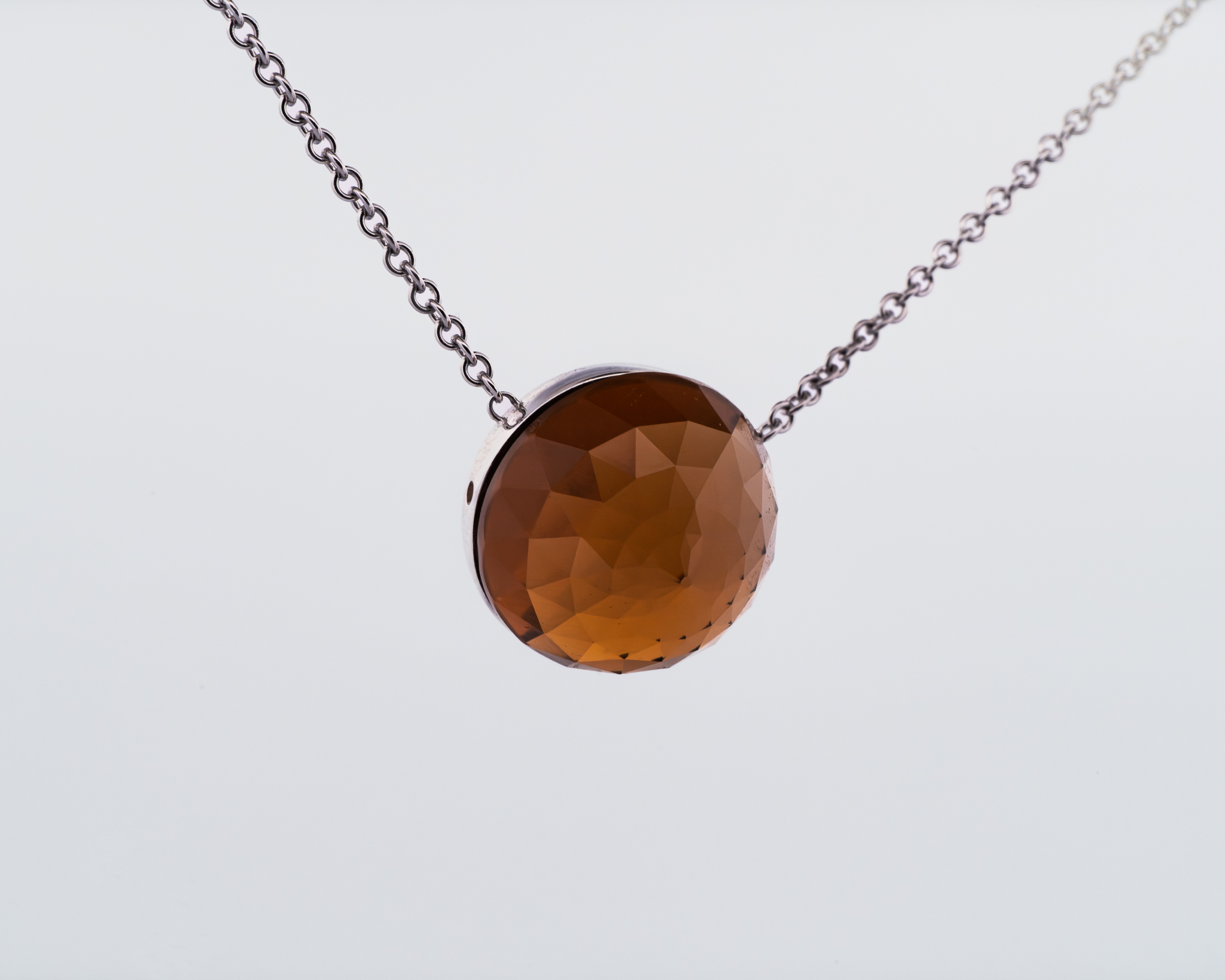 Pendentif Asteria – Or Blanc & Citrine – Image 2