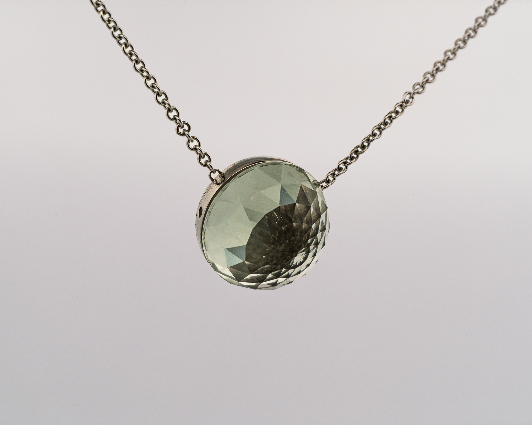 Pendentif Asteria – Or Blanc & Prasiolite – Image 2